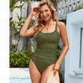 thumbnail image 6 of YNIQUE Women's One Piece Swimsuit Ruched Tummy Control Square Neck Bathing Suits, 6 of 10