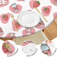 thumbnail image 4 of White Cow Strawberry Jar Pattern Round Fitted Tablecloth with Elastic Edge,Dining Table Cover Waterproof,Outdoor Round Tablecloth for Camping,Dining,Indoor and Outdoor, 4 of 7