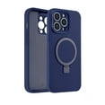 thumbnail image 4 of For Apple iPhone 15 Plus (6.7") Hybrid Magnetic MagSafe Compatible with Circle Ring Stand Slim Liquid Silicone TPU Rubber Cover ,Xpm Phone Case [ Blue Navy ], 4 of 5