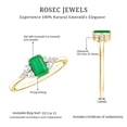thumbnail image 6 of Rosec Jewels Natural Emerald Cut Emerald Engagement Ring - Emerald Diamond Ring for Women - AAA Quality - With Jewelry Box, 18K Yellow Gold, US 13.00, 6 of 7