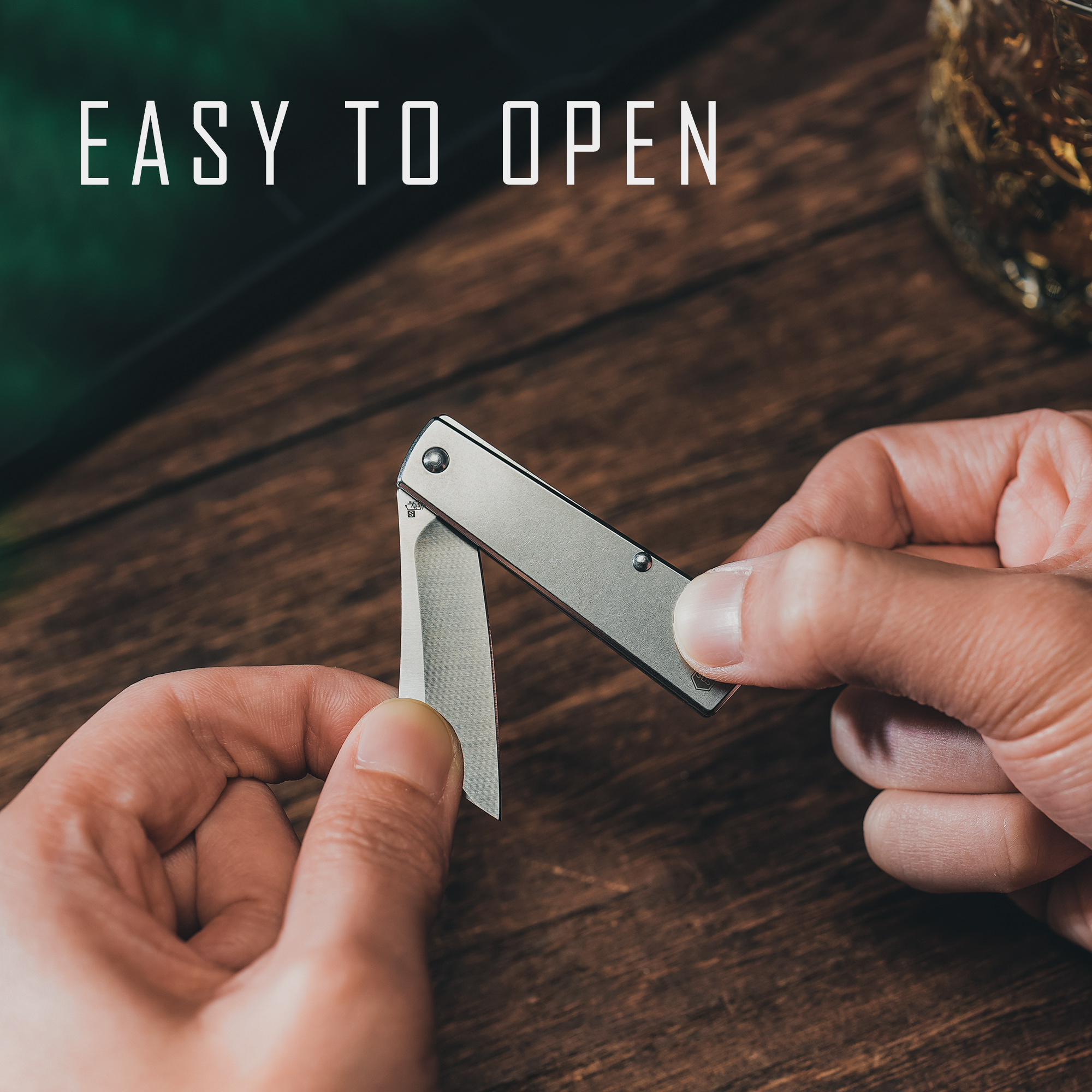 Key Unity Steel Pocket Knife for Fishing Camping, EDC Mini Folding Knives for Keyring, 1.77'' Blade, KK03S