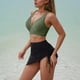 thumbnail image 4 of Traje de baño de bikini liso sin mangas para mujer, traje de baño push-up acolchado, conjuntos de blusa de traje de baño de poliéster para mujer, 4 of 7