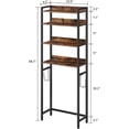 thumbnail image 3 of Over The Toilet Storage Rack, 4 Tier Bathroom Organizer Over Toilet, Freestanding Space Saver Toilet Stand with 2 Hooks, Bathroom Storage Shelf, Easy to Assemble, White TSBW0401, 3 of 10