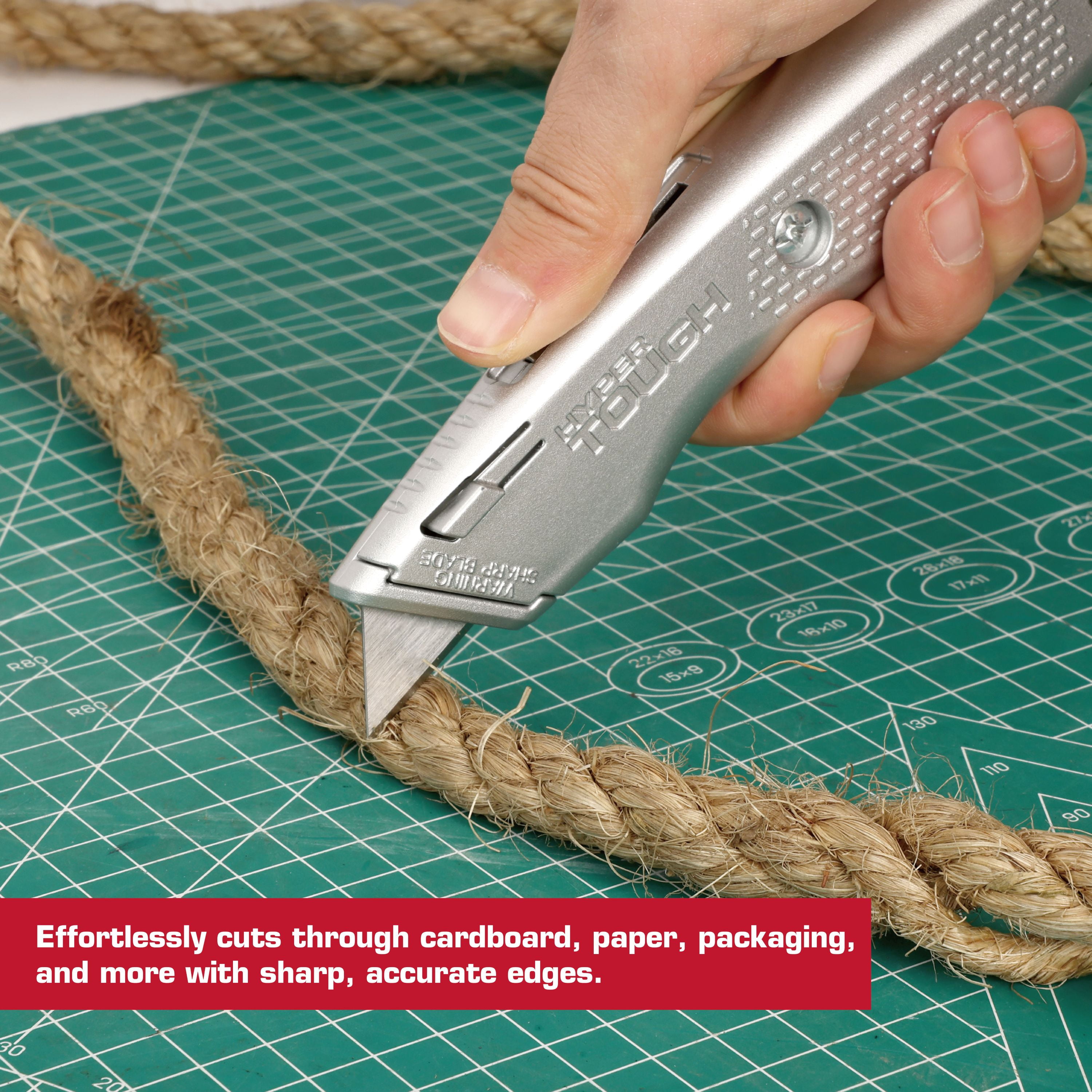 Hyper Tough 7.75 Inch Retractable Utility Knife with Blade Storage