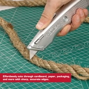 Hyper Tough 7.75 Inch Retractable Utility Knife with Blade Storage