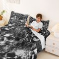 thumbnail image 3 of Homewish Horror Gothic Skull Bed Sheets,Gray Rose Floral Full Size Sheets,Halloween Bed Set,4pcs,1 Flat Sheet, 1 Fitted Sheet and 2 Pillowcases, 3 of 6