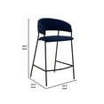 thumbnail image 5 of 26 Inch Leatherette Seat Counter Height Barstool,Blue and Black - Saltoro Sherpi, 5 of 6