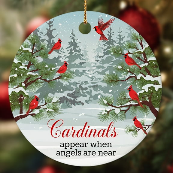 Red Cardinal Christmas Ornament, Memorial Ornaments for Loss of Loved One, Christmas Bereavement Gifts for Women Men, Sympathy Gift for Xmas Decorations, Holiday Party Present