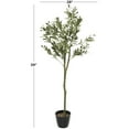 thumbnail image 3 of DecMode 59" Artificial Olive Tree in Realistic Leaves and Black Melamine Pot, 3 of 7