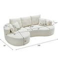 thumbnail image 2 of GDF Studio 106" Modern Curved Sectional Sofa Cloud Couch, 4 Seater Chaise Lounge with 7 Pillows, White, 2 of 2