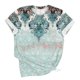 thumbnail image 4 of Tops de Ajuste Suelto para las Mujeres Sudadera Casual Impresa Manga Corta Cuello Redondo Superior, Poliéster, 4 of 5