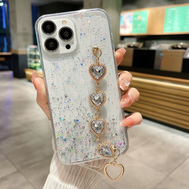 Diamond Love Bracelet Glitter Funda Samsung Galaxy A54 A14 A14E A04s A04 A73 A53 A13 A23 A33 Silicona Para Teléfono Correa De Muñeca Cadena Suave TPU Protección Negro Cubierta Gao Jiahui unisex