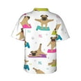 thumbnail image 3 of Fotbe Yoga Dogs Poses Hawaiian Shirt For Men Unisex Summer Beach Casual Short Sleeve Cotton Linen Button Down Shirts-Large, 3 of 9