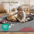 thumbnail image 4 of ODIKA 8'x10' Washable Area Rug Non-Slip Chair-Friendly Mat Music Contemporary Note Record Player Showcasing Sound Sphere for Dining Room, Large Office, Lounge, 4 of 7