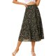 thumbnail image 4 of Falda Floral para Mujeres Chifón A-line Larga con Volantes Boho Verano Midi Falda S Verde, 4 of 8