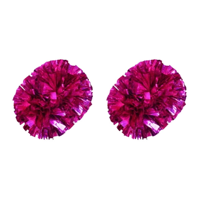 2x Pompones de animadoras para competición de presentaciones en el escenario escolar Rosa roja