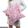 thumbnail image 4 of Ambesonne Pink Fabric by the Yard Upholstery, Flowers Dots Butterflies Love, 2 Yards, Pink and Pale Pink, 4 of 4
