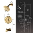 thumbnail image 6 of Wowow Single Handle 5-Spray Tub and Shower Faucet 1.8 GPM with High Pressure Showerhead in Brushed Gold Valve Included, 6 of 7