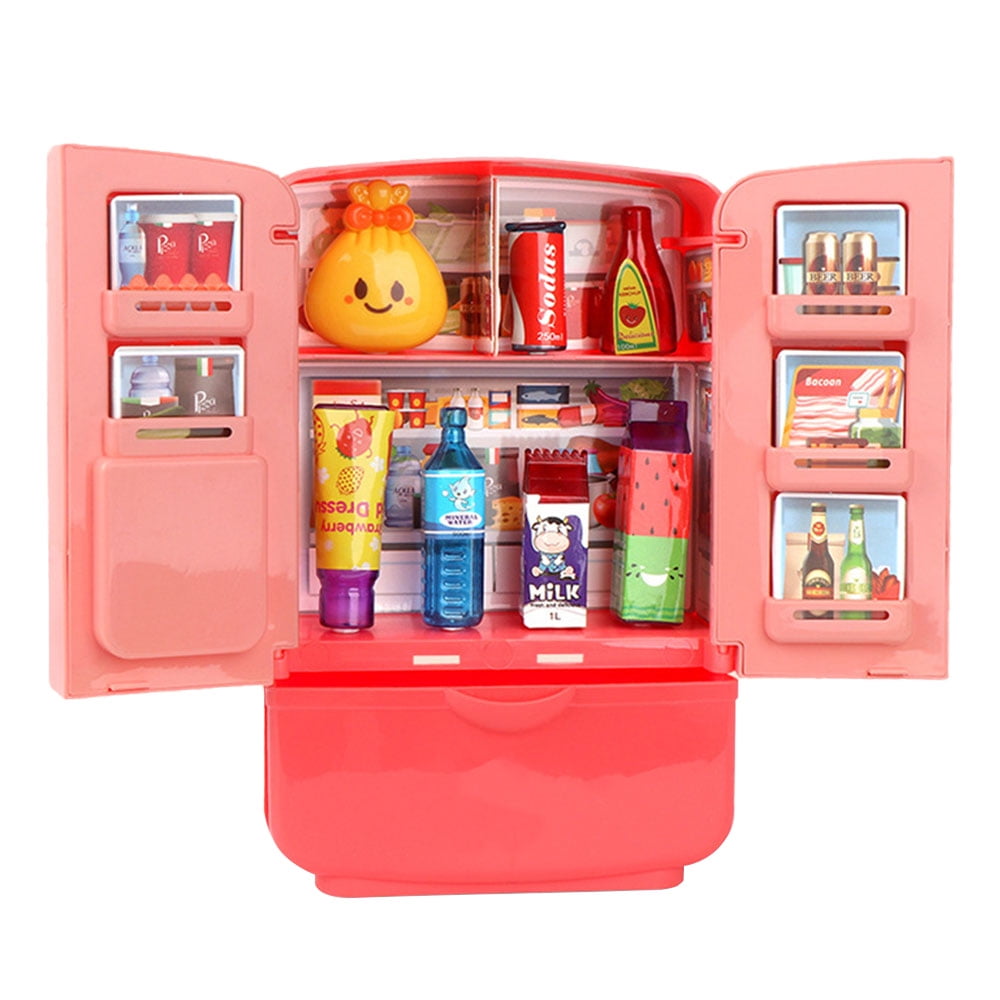 ODOMY Kids Kitchen Fridge Toys Kids Simulation Refrigerator Pretend