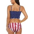 thumbnail image 4 of Womens 2 Pieces Bandeau Bikini Swimsuits Off Shoulder High Waist Bathing Suit, 4 of 5