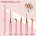 thumbnail image 2 of Metallic Nail Art Pens, Liner Brushes Set, 5PCS Pink Color Nail Tools For Long Lines, Thin Details, Fine Drawing, Liner Brush UV Gel Polish Painting Nail Design Sizes 5/8/12/20/25mm, 2 of 7