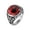 Red Eyes, variant on Unisex Stainless Steel Vintage Classic Family Tree of Life Pattern Carved Round Cut Green Gemstone Signet Ring Statement Silver Size 7