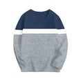 thumbnail image 2 of BRGZLK Tween Girls Fall Tops Trendy Striped Color-Blocked Long Sleeved Blouse Soft Comfortable Round Neck Pullover Base T-Shirt Navy 9-10 Years, 2 of 6