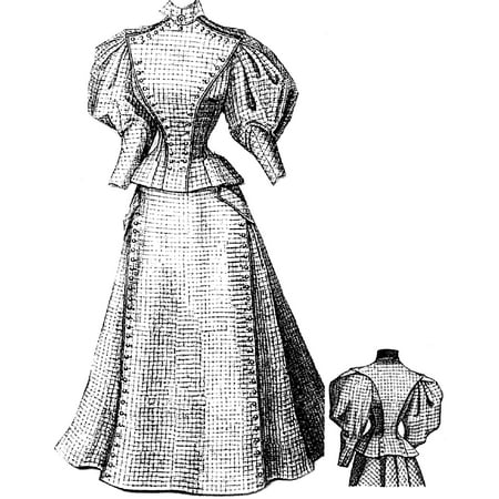 Sewing Pattern: 1895 Tailor Costume of Checked Wool Pattern