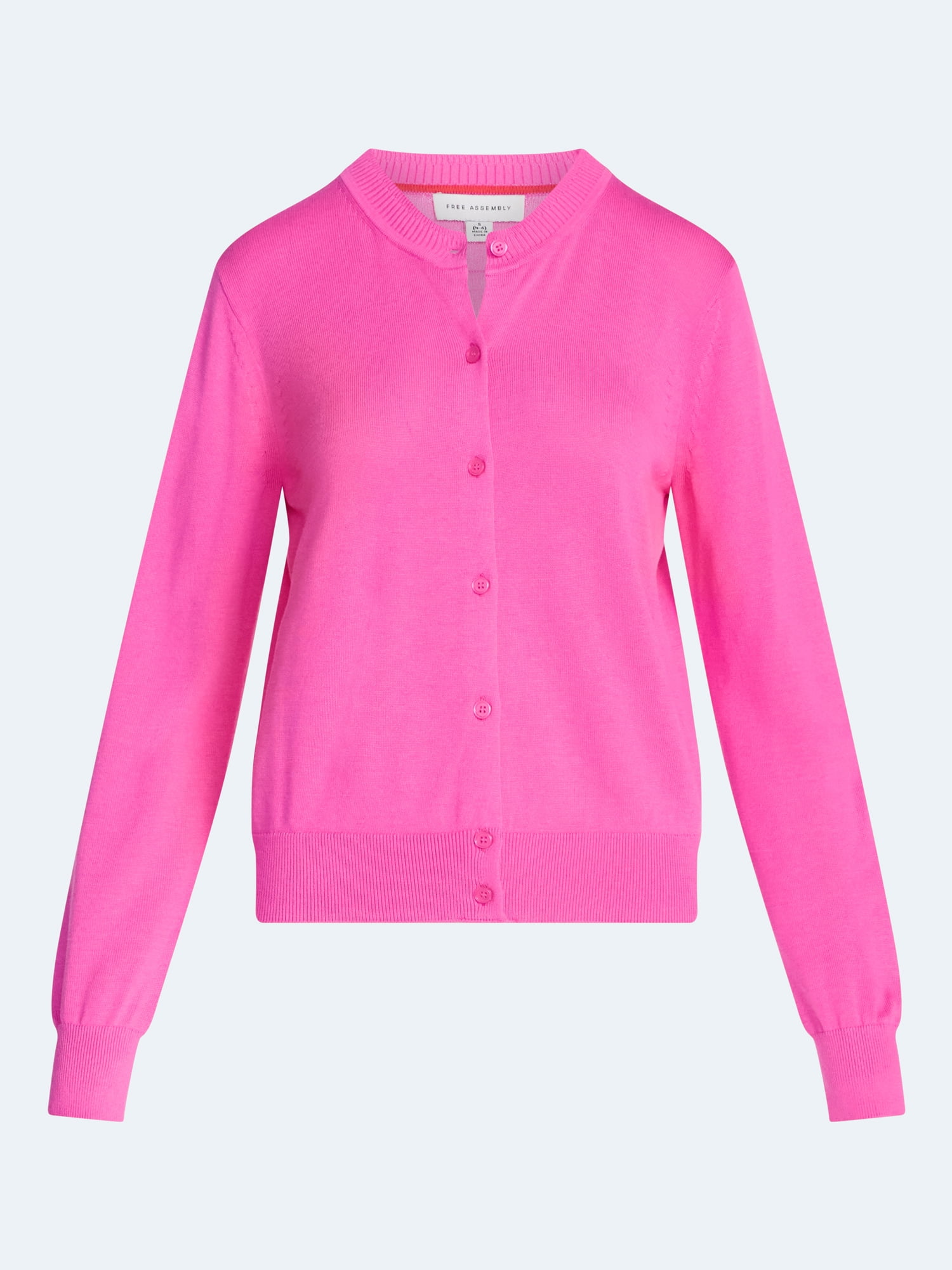 Free Assembly Women's Classic Cardigan Sweater with Long Sleeves, Lightweight, Sizes XS-4X