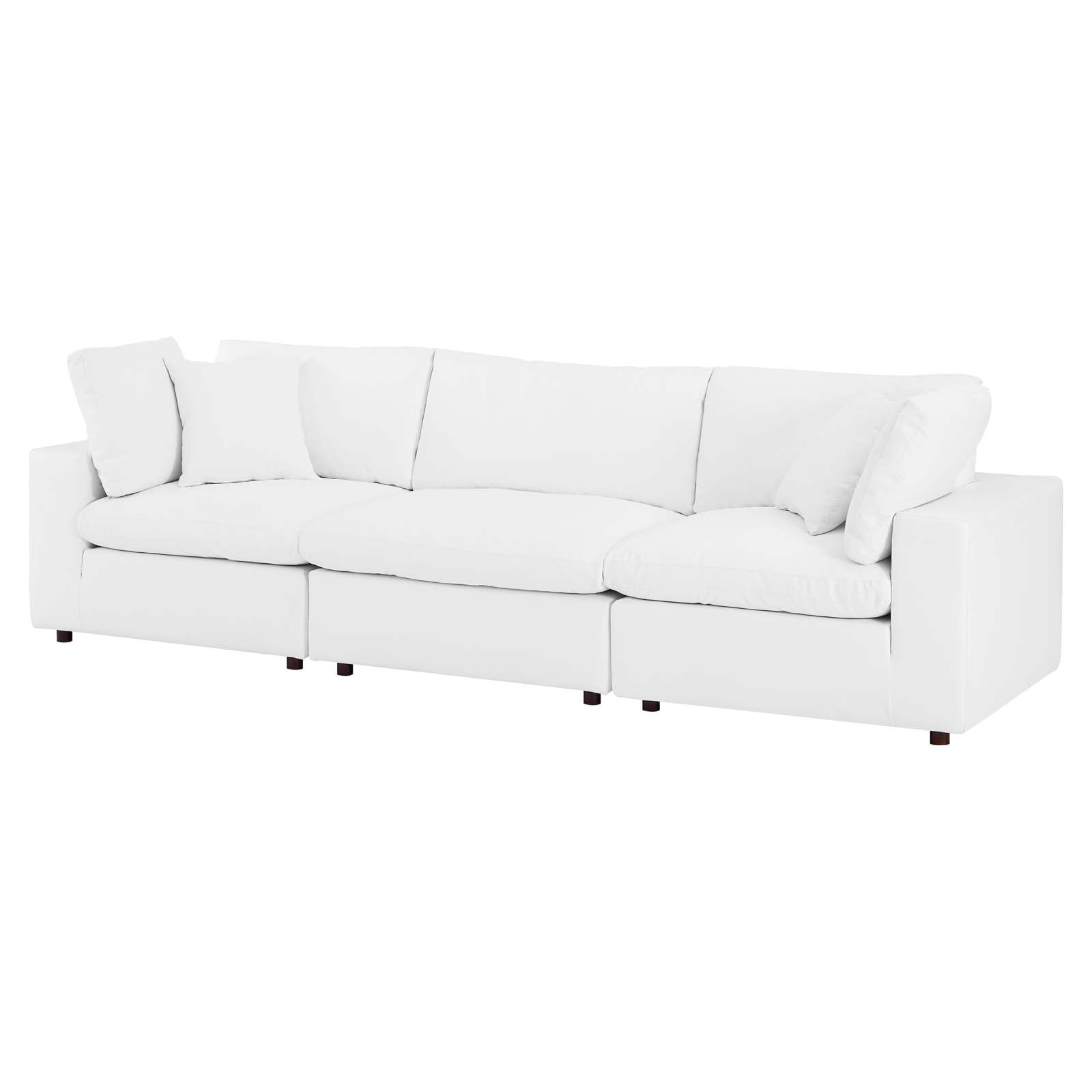 Sofa, Faux Vegan Leather, White, Modern Contemporary Urban Design, Living Lounge Room Hotel