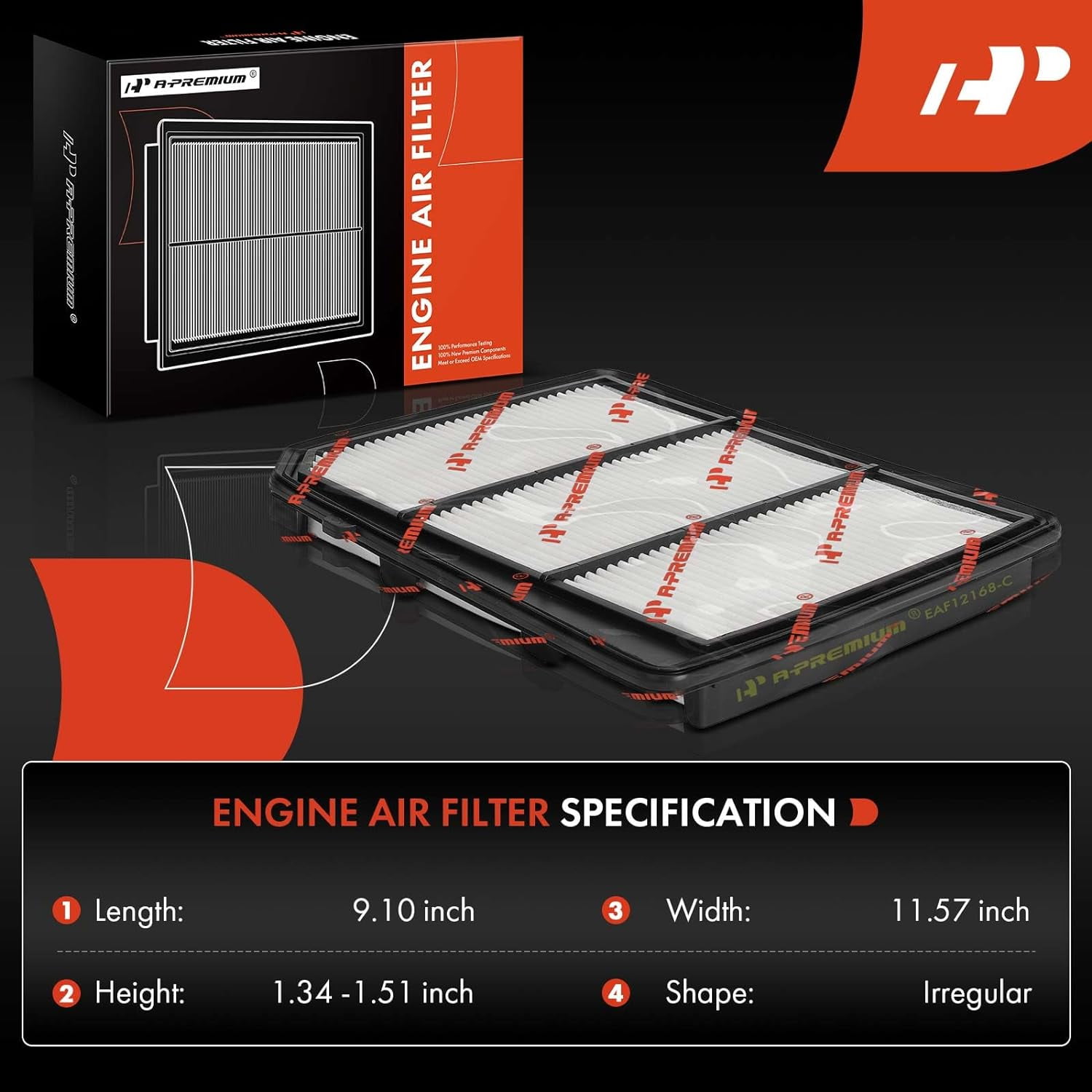 A-Premium 2-PC Engine Air Filter Compatible with Nissan TITAN 2017-2023 5.6L, Replace# 16546EZ31A