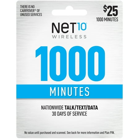 Net10 $25 1000 Minutes Prepaid 30 days Plan (Email