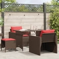 thumbnail image 1 of vidaXL 4 Piece Garden Sofa Set with Cushions Brown Poly Rattan, 1 of 5