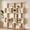 Oak, variant on DIYART Black 5-Tier Geometric Bookcase, S-Shaped Modern Bookshelf set of 2, 5 Tier Bookshelf for Living Room