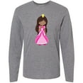 thumbnail image 3 of Inktastic African American Princess In Pink Dress Long Sleeve T-Shirt, 3 of 5