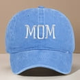 thumbnail image 2 of MIASHUI Women's Mother's Day Embroidered Print Baseball Cap for Retro Style, Washed Design for Vintage Look, Adjustable Fit for Gifts and Casual Wear Light Blue, 2 of 3