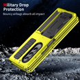 thumbnail image 6 of Dteck Samsung Galaxy Flod4 Case with Kickstand, Metal Bumper Silicone Case Hybrid Military Shockproof Heavy Duty Rugged case for Samsung Fold4 5G, Yellow, 6 of 7