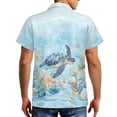 thumbnail image 3 of Uorisanigo Blue Turtle Matching Couple Outfits Husban and Wife Clothing Men's Short Sleeve Shirt Size L Soft Beach Shirts and Women's Tank Dress Irregular Hawaiian Sundress, 3 of 7