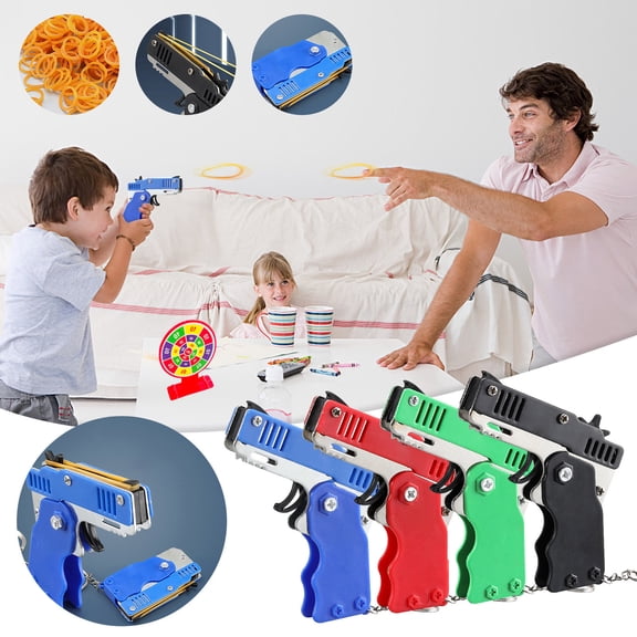 Oefntac Holiday Gift Metal Burst Rubber Pendant Playing Set Outdoor Indoor Shooting Competition Manual Launch Cool Colorful Technological Styling Model Toys