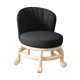 thumbnail image 5 of Taburete bajo con ruedas, asiento con ruedas, taburete giratorio, taburete con ruedas que gira 360 degree Negro, 5 of 9