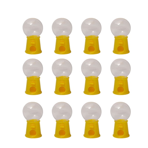 12 máquinas de plástico para atrapar caramelos, divertidas y giratorias, juguetes para niños para fiestas (amarillas)