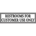 thumbnail image 2 of 10in x 3in Checkered Restrooms for Customer Use Only Sticker, 2 of 2