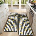 thumbnail image 4 of Kitchen Rugs Sets Of 2,Yellow Lemon Fruit Leaves BlackWhite Pattern Anti Fatigue Kitchen Mat Rugs Non Slip Washable,Decorative Kitchen Floor Mats for Kitchen,Sink,Laundry,17"x47"+17"x47", 4 of 5