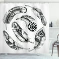thumbnail image 1 of Ambesonne Feather Shower Curtain, Prehistoric Tribal Geometric, 69"Wx84"L, White and Black, 1 of 3