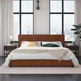 thumbnail image 2 of DHP Dakota Upholstered Platform Bed, King, Camel Faux Leather, 2 of 18