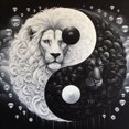 thumbnail image 1 of Yin Yang Lion - Peinture Diamant DIY, 1 of 6