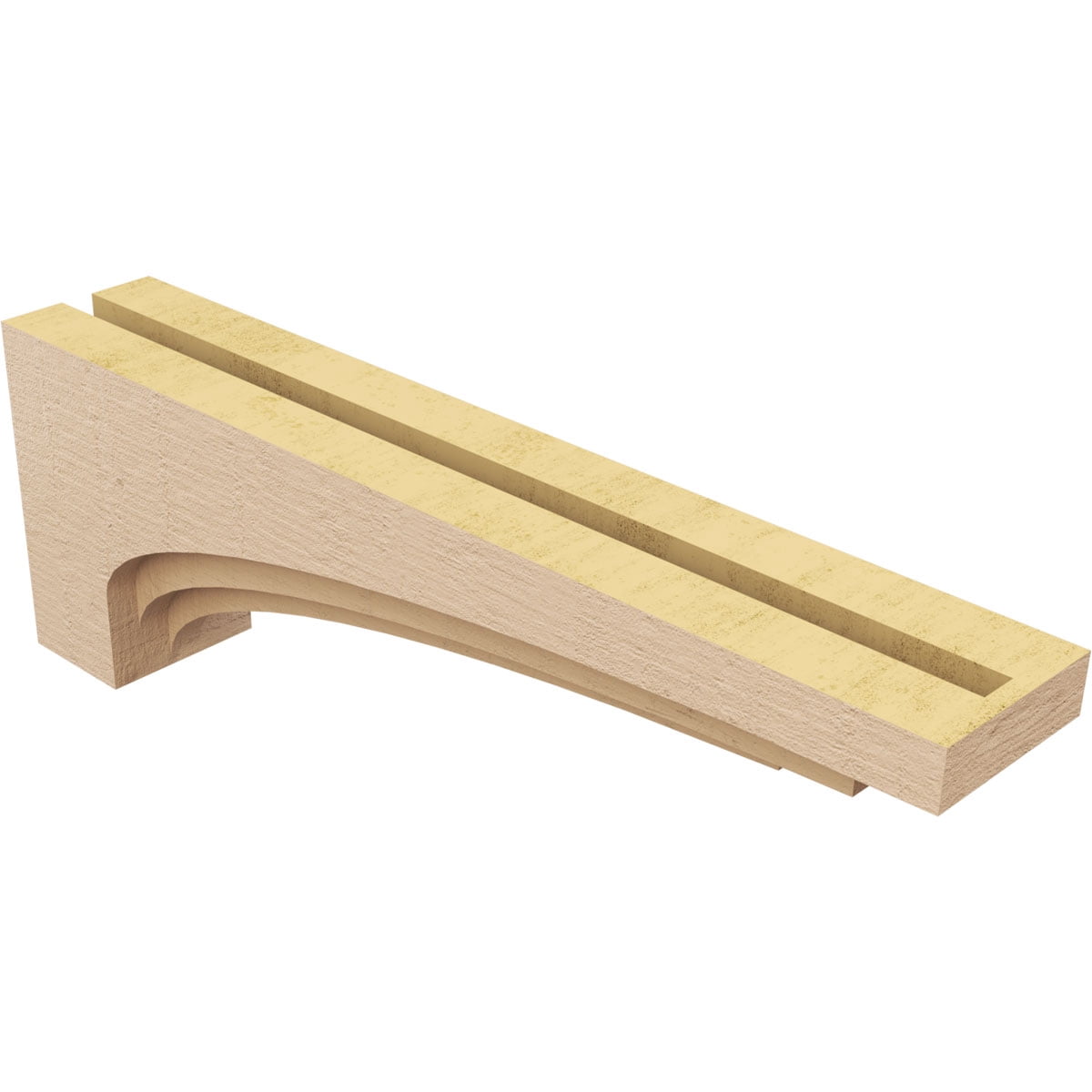 5"W x 30"D x 10"H Thin Rockford Rough Cedar Woodgrain TimberThane Corbel, Primed Tan
