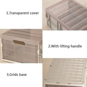 Foldable Plastic Storage Container Basket With Lid, Thickened Student Organizer Box, Simple Plastic Box, Storage Boxes Used for Wardrobe/Clothing/Books