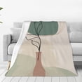 thumbnail image 5 of Boho Minimalist Abstract Poster Pattern Throw Blanket, Super Soft Anti-Pilling Flannel Bed Blankets, 60"x50", 5 of 8
