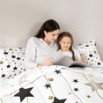 thumbnail image 5 of Manfei Stars Print 3-Piece Full Size Comforter Sets for Teens Boys Girls,Merry Christmas Bedding Comforter Set,Geometric Stripes Lightweight Bedding Sets,Lightweight Room Decor,Reversible, 5 of 8